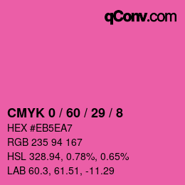 カラーコード: CMYK 0 / 60 / 29 / 8 | qconv.com