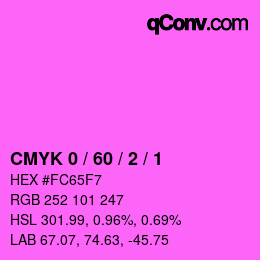 カラーコード: CMYK 0 / 60 / 2 / 1 | qconv.com