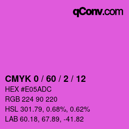 カラーコード: CMYK 0 / 60 / 2 / 12 | qconv.com