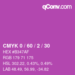 Color code: CMYK 0 / 60 / 2 / 30 | qconv.com