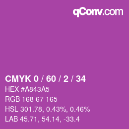 カラーコード: CMYK 0 / 60 / 2 / 34 | qconv.com