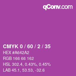 颜色代码: CMYK 0 / 60 / 2 / 35 | qconv.com