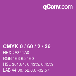 カラーコード: CMYK 0 / 60 / 2 / 36 | qconv.com