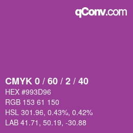 カラーコード: CMYK 0 / 60 / 2 / 40 | qconv.com