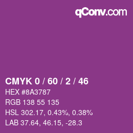 Color code: CMYK 0 / 60 / 2 / 46 | qconv.com