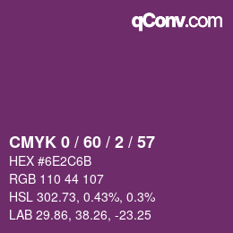 カラーコード: CMYK 0 / 60 / 2 / 57 | qconv.com