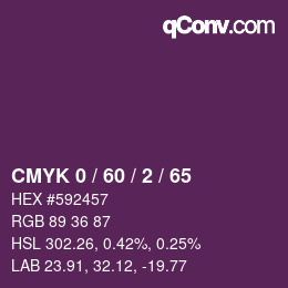 Color code: CMYK 0 / 60 / 2 / 65 | qconv.com