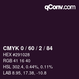 颜色代码: CMYK 0 / 60 / 2 / 84 | qconv.com