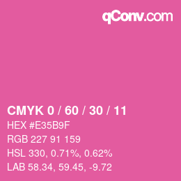 カラーコード: CMYK 0 / 60 / 30 / 11 | qconv.com