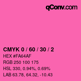 カラーコード: CMYK 0 / 60 / 30 / 2 | qconv.com