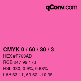 カラーコード: CMYK 0 / 60 / 30 / 3 | qconv.com