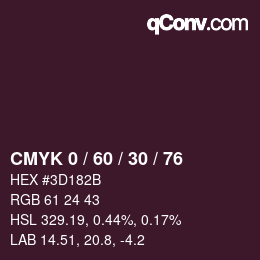 Color code: CMYK 0 / 60 / 30 / 76 | qconv.com