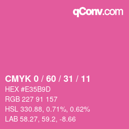 颜色代码: CMYK 0 / 60 / 31 / 11 | qconv.com