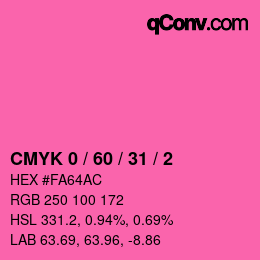 カラーコード: CMYK 0 / 60 / 31 / 2 | qconv.com