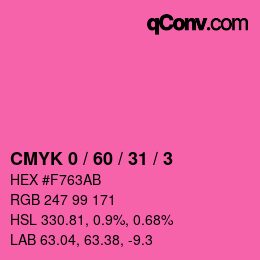 カラーコード: CMYK 0 / 60 / 31 / 3 | qconv.com