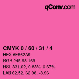 カラーコード: CMYK 0 / 60 / 31 / 4 | qconv.com