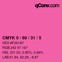 カラーコード: CMYK 0 / 60 / 31 / 5 | qconv.com