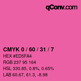 カラーコード: CMYK 0 / 60 / 31 / 7 | qconv.com