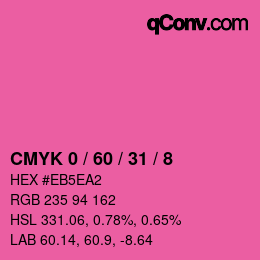 カラーコード: CMYK 0 / 60 / 31 / 8 | qconv.com