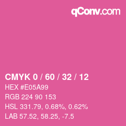 カラーコード: CMYK 0 / 60 / 32 / 12 | qconv.com