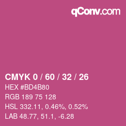 カラーコード: CMYK 0 / 60 / 32 / 26 | qconv.com