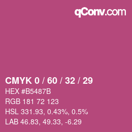 カラーコード: CMYK 0 / 60 / 32 / 29 | qconv.com