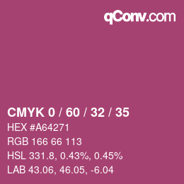 Color code: CMYK 0 / 60 / 32 / 35 | qconv.com