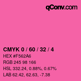 カラーコード: CMYK 0 / 60 / 32 / 4 | qconv.com