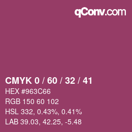 カラーコード: CMYK 0 / 60 / 32 / 41 | qconv.com