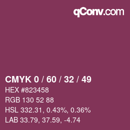 颜色代码: CMYK 0 / 60 / 32 / 49 | qconv.com