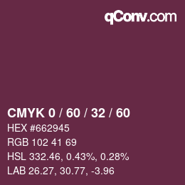 颜色代码: CMYK 0 / 60 / 32 / 60 | qconv.com