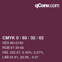 Color code: CMYK 0 / 60 / 32 / 62 | qconv.com