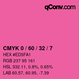 カラーコード: CMYK 0 / 60 / 32 / 7 | qconv.com