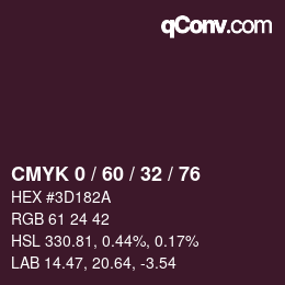 颜色代码: CMYK 0 / 60 / 32 / 76 | qconv.com