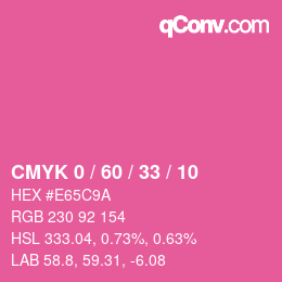 颜色代码: CMYK 0 / 60 / 33 / 10 | qconv.com