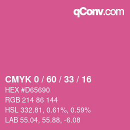 カラーコード: CMYK 0 / 60 / 33 / 16 | qconv.com