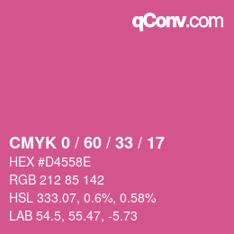 カラーコード: CMYK 0 / 60 / 33 / 17 | qconv.com