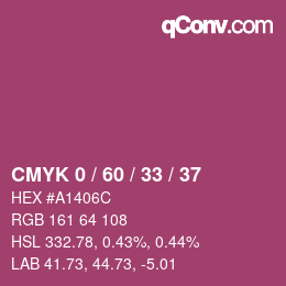 颜色代码: CMYK 0 / 60 / 33 / 37 | qconv.com