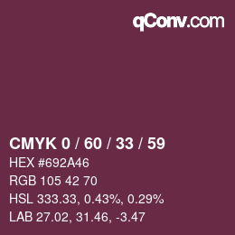 Color code: CMYK 0 / 60 / 33 / 59 | qconv.com