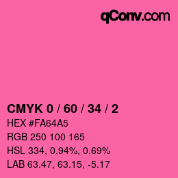 カラーコード: CMYK 0 / 60 / 34 / 2 | qconv.com
