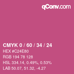 カラーコード: CMYK 0 / 60 / 34 / 24 | qconv.com
