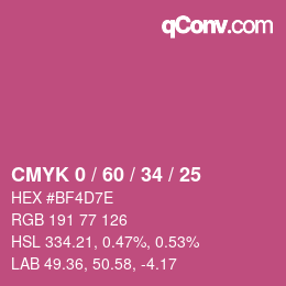 Color code: CMYK 0 / 60 / 34 / 25 | qconv.com