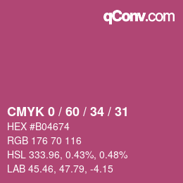 颜色代码: CMYK 0 / 60 / 34 / 31 | qconv.com