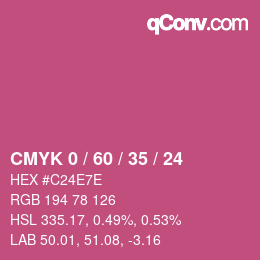 カラーコード: CMYK 0 / 60 / 35 / 24 | qconv.com