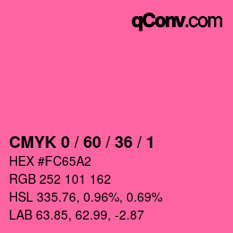 颜色代码: CMYK 0 / 60 / 36 / 1 | qconv.com