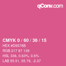 カラーコード: CMYK 0 / 60 / 36 / 15 | qconv.com