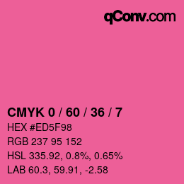 カラーコード: CMYK 0 / 60 / 36 / 7 | qconv.com