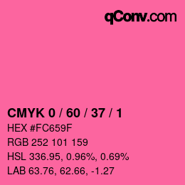カラーコード: CMYK 0 / 60 / 37 / 1 | qconv.com