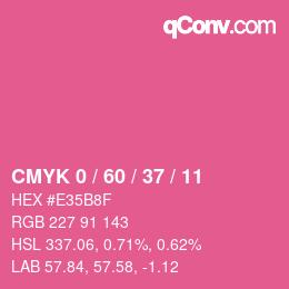 カラーコード: CMYK 0 / 60 / 37 / 11 | qconv.com