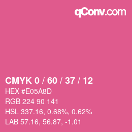 カラーコード: CMYK 0 / 60 / 37 / 12 | qconv.com